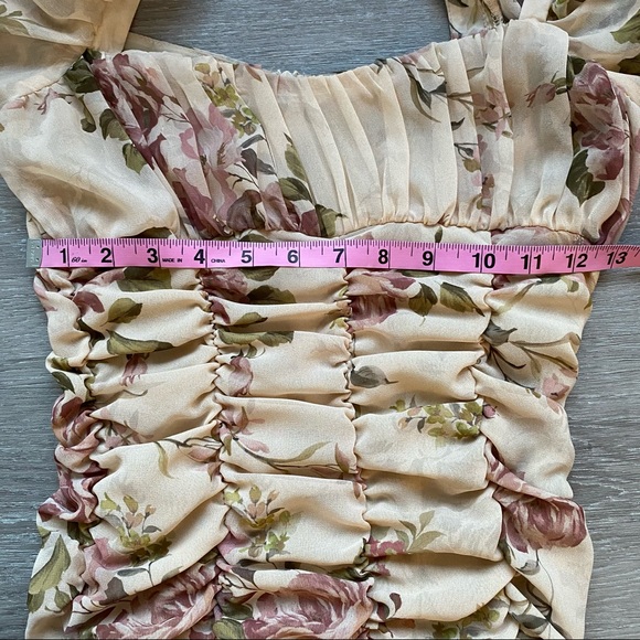 Zara Floral Print Draped Dress - Picture 14 of 16